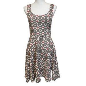 Pixley Geometric Print Midi Dress.  Size 6